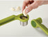 Joseph Joseph Helix Garlic Press Mincer - Ergonomic Twist-Action Hand Juicer - Stainless Steel, Green