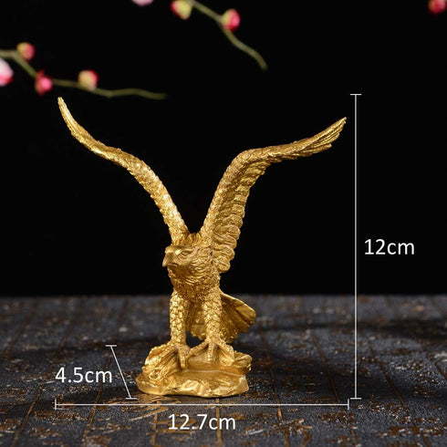 BRABUD Brass Fengshui Handmade Fortune Eagle/Hawk Statue, Home Office Decoration Gift