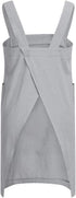 YESDOO Linen Apron Cross Back Apron for Women with Pockets Pinafore Dress for Baking Cooking, Grey, Small