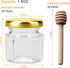 Woaiwo-q 30 Pack 1.5 oz Mini Honey Jars,Hexagon Mini Glass Honey Jars with Gold Lids,Small honey Jar with dipper