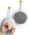 Sophie & Panda Fuzzy Ball Towel Set of 2 - White and Gray Bath Towels for Instant Drying