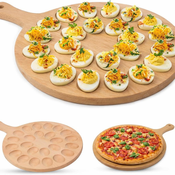 Namre' Deviled Egg Tray for 24 Eggs Wooden Deviled Egg Plate & Holder