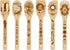 GLOBLELAND 6Pcs Magic Divination Bamboo Cooking Utensils Set, Engraved Wooden Spoons for Kitchen Gift