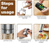 Set, 2 Pack) Gravity Electric Salt and Pepper Grinder Adjustable Coarseness, Automatic Shakers Mill Grinder with LED