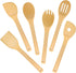 6-Piece 12 Wooden Spoons Spatulas Set, Nonstick Bamboo Kitchen Utensil Set