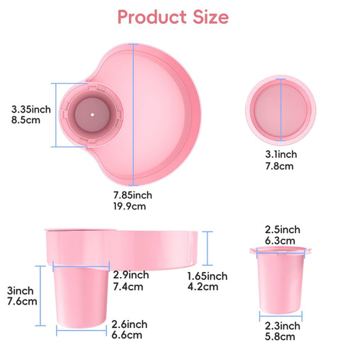 Car Seat Snack Tray: Travel Tray for Kids Carseat Cup Holder with Food Trays, Stroller Snacks Plate for Toddlers, Kid