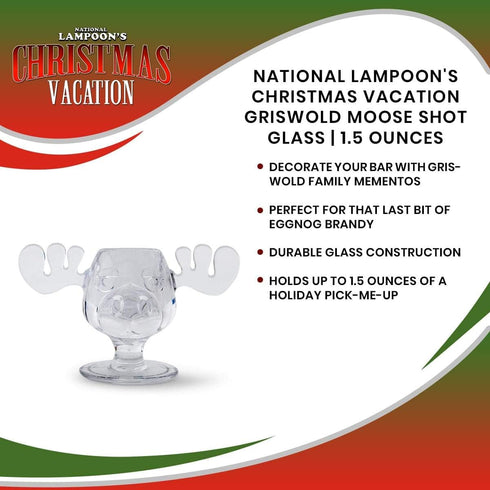ICUP Christmas Vacation Marty Moose Molded Acrylic Shot Glass, 1.5 Ounce