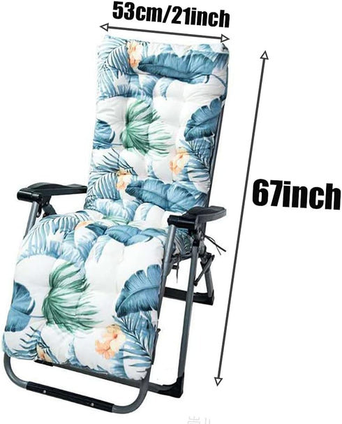 Shapeazy 67 Inch 3) Patio Lounge Chair Cushion,Rocking Chair Sofa Cushion, Indoor/Outdoor Floral Printed Lounger