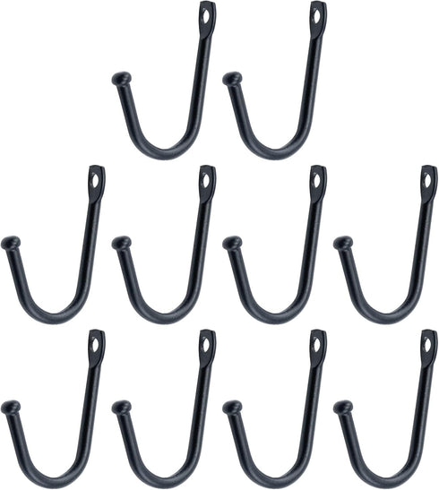Antrader Early American Single Iron Hooks, Decorative Colonial Wall Key Coat Hanger, Pack of 10