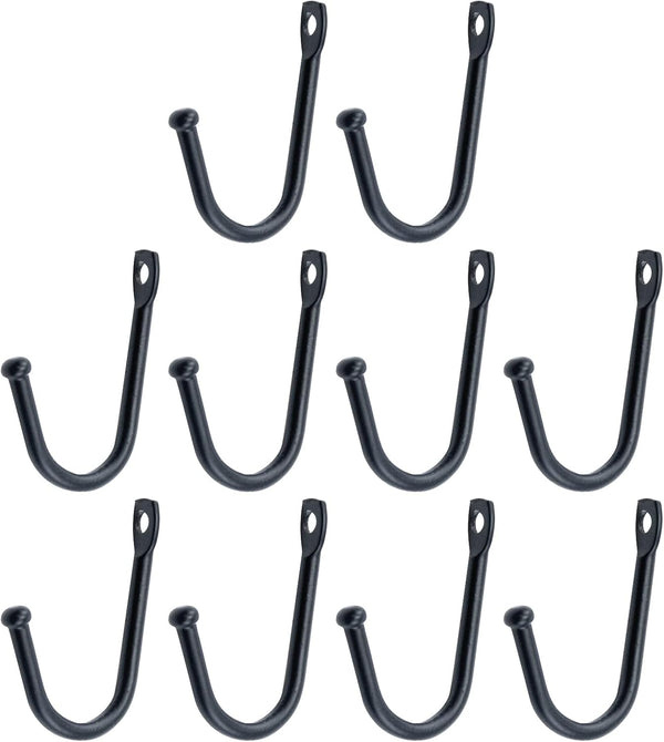 Antrader Early American Single Iron Hooks, Decorative Colonial Wall Key Coat Hanger, Pack of 10
