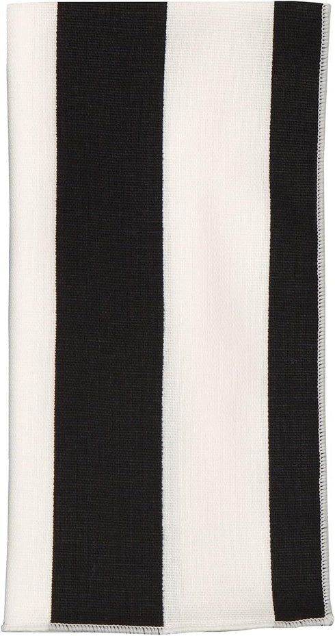 Black and White Table Linens, 100% Cotton Cloth Napkins 18" Dinner Pk 4