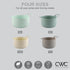 COOK WITH COLOR Non-Slip Mixing Bowls - 4 Piece Nesting Plastic Set with Pour Spouts, Handles, and Measurement Markings