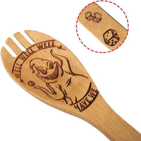 Halloween Idea Wooden Spoons Set, 5 Piece Burned Utensil Spoon Set for Housewarming Wedding Present
