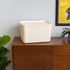 IRIS USA Plasti Basket Bin & Lid, Large, 4-Pack Stackable Lidded Storage Organizer Bins for Kitchen, Bathroom, Bedroom,