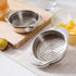 Stainless Steel Food Strainer Sieve Tuna Press Lid Oil Drainer Remover, Unique No-Mess Design