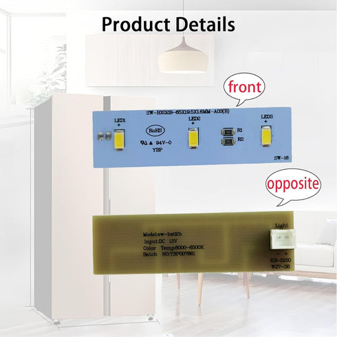 SW-BX02B LED Light Strip Bar for Electrolux Frigidaire Refrigerator, Replacement Module (1 pcs)