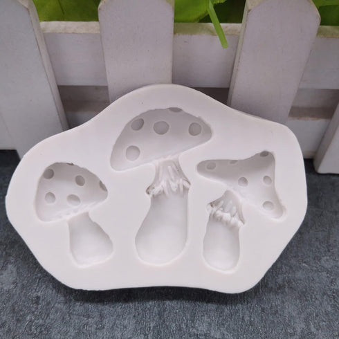 White Mushroom Silicone Mold, Chocolate Candy Clay Mold for DIY Dessert, Handmade Cupcake Decor, Baking Tool