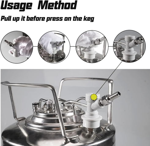 PERA Corny Keg Quick Disconnect Ball Lock Disconnect Set, Stainless Steel Swivel Nut for Home Brewing