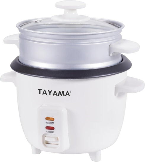 8 (RC-8R) Tayama Rice Cooker with Steam Tray Cups, White