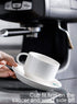 Sweese 8 Ounce Porcelain Stackable Cappuccino Cups with Saucers and Metal Stand, Set of 4 for Specialty Coffee Drinks,