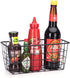 LeleCAT 3 Set Black Adhesive Over the Cabinet Door Wire Baskets for Kitchen, Pantry, Bathroom Shelf Storage