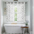 XTMYI Light Grey Small Window Curtain Panels for Bathroom, Grommet Leaf Striped Sheer Half Short Curtains, 48 Inch