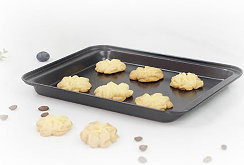 Cookie Baking Sheet, 9.5 Inch x 7 Inch Square Iron Plate with Nonstick Coating for Baking Various Foods