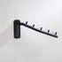 JQK Folding Clothes Hanger Rack, Stainless Steel Swing Arm Hook Holder, Wall Mount Clothing Hanging System, 2 Pack