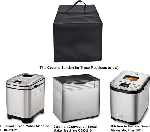 Bread Maker Machine dust Cover,Waterproof Caps,Compatible With Cuisinart Bread Maker Machine CBK-110P1/CBK-210/Kitchen in the box Bread Maker Machine BM01 (Black)