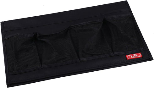 6 Zafit Bedside Storage Organizer - Pockets, Table Cabinet Caddy for Remotes, Phone, Glasses (Black)