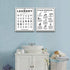 Symbols and Stain Removal Laundry Sign Canvas Art, Black White Painting for Laundry Room Decor 16x20 Inch