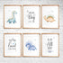 SUUURA-OO Set 6 (8'X10') Dream Big Cute Baby Dinosaur Watercolor Art Print - of Dinosaur Inspirational Decor - Living