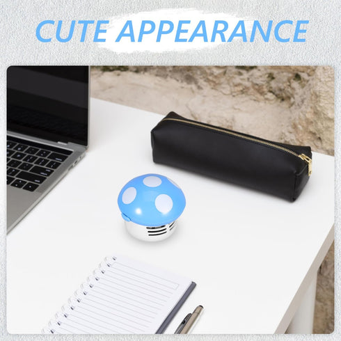 FAVOMOTO Mini Cute Table Dust Vacuum Cleaner, Portable Mushroom Vacuum for Home Office, Handy Dust Sweeper
