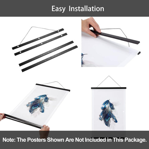 WITCOLOR Magnetic Poster Hanger Frame, 8x10 8x12 8x20 Black Wooden Magnet Hanging Kit for Walls
