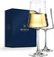 BENETI Exquisite Wine Glasses Set of 2, Handmade in Europe, 15oz Premium Crystal Red & White Long Stem Glasses