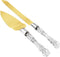 Cake Knife and Server Set, Gold Blade & Faux Crystal Handle Wedding Cake Cutting Set for Party & Anniversary