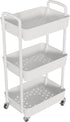 3-Tier Laiensia Rolling Cart with Wheels,Multifunction Utility Storage Carts, Kitchen Storage Organizer,Mobile Shelving