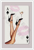 LRCYBMN Trendy Pink Playing Card Print Wall Art Posters Retro Ace Of Spades