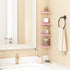 5x5 Inches Set 4, Fixwal Pink Shelves, Small Wall Shelf of Rustic Wood Floating Wall Mounted Shelves for Bedroom