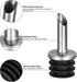 2Pcs uxcell Stainless Steel Bottle Pourers, Olive Oil Spout, Wine Pourers Liquor Pour Spouts for Pours Liquid, Olive