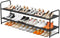 SLEEPING LAMB Long 2-Tier Shoe Organizer for Closet, Stackable Wide Shoe Rack