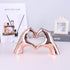 Pink heart and hand sculptures and statues, hand and heart sculptures home decor, heart and hand decor bohemian wedding