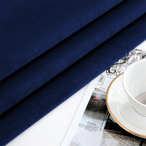 F-CHU Thickset 60x70-Inch Luxury Blue Tablecloth Velvet Tablecloth with Beautiful Gold Tassels Vintage Table Cloth