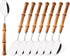 8-Piece Natural Bamboo Dinner Spoon Set, Stainless Steel Spoons with Bamboo Handle, Mirror Polished for Home Kitchen