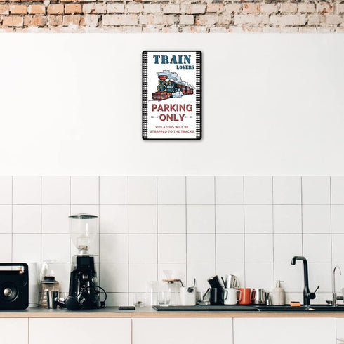tosles Train Sign Railroad Crossing Metal Signs Train Wall Decor For Boys Room Trains Gifts For Men Adults Train Lovers