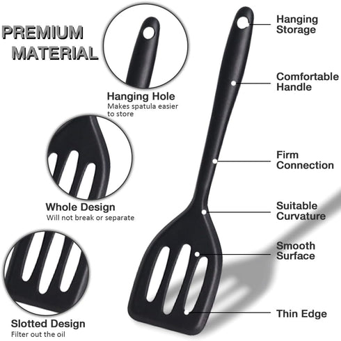 Silicone Small Serving Spatula Set of 4, Mini Turner for Kitchen Use, Small Spatulas for Egg, Steak, Pancake