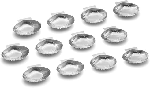 Outset Grillable Shells - Set of 12 All Purpose Grillable Stainless Steel Sea Shells