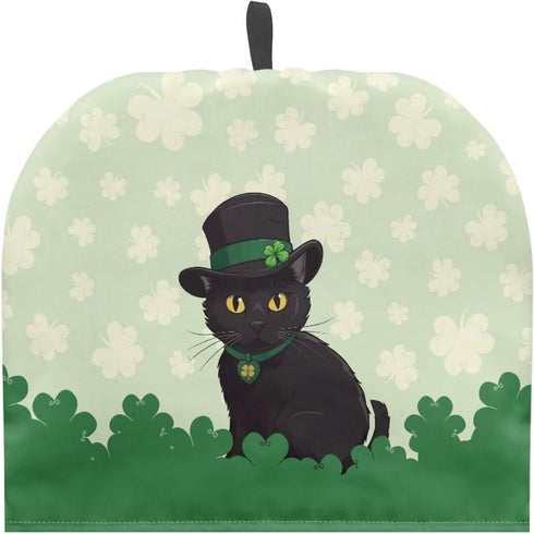 Cat Green Leaf Insulated Teapot Cozy, Decorative Dome Shaped Large Tea Cosy for Keeping Warm
