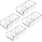 mDesign 4 Pack Plastic Food Storage Bin Organizer with 3 Compartments for Kitchen, Pantry, Shelf, Drawer, Fridge,