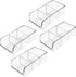 mDesign 4 Pack Plastic Food Storage Bin Organizer with 3 Compartments for Kitchen, Pantry, Shelf, Drawer, Fridge,
